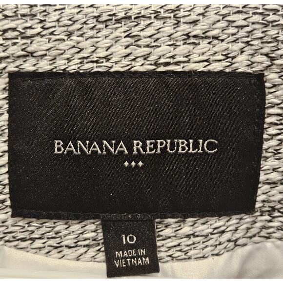 Banana Republic Jacket Women's Size 10 Moto Tweed Asymmetrical Zip Pockets - Picture 4 of 5